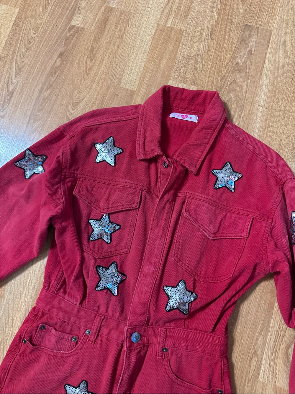 Buddy Love Raelynn Western Rodeo Cowboy Festival Denim Star Dress in Red Size S - Picture 6 of 7